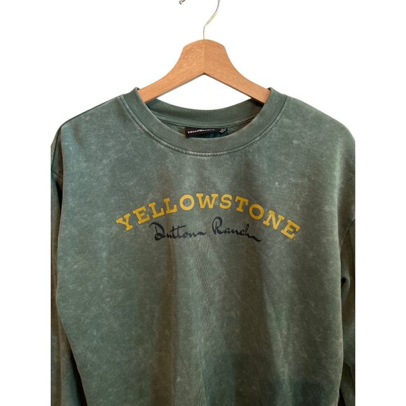 Yellowstone Dutton Ranch Green Crewneck Sweatshirt Women's Men's Size L - Picture 2 of 4